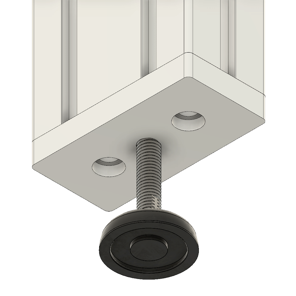 32-4590M10-1 MODULAR SOLUTIONS FOOT & CASTER CONNECTING PLATE<br>45MM X 90MM, M10 HOLE W/HARDWARE